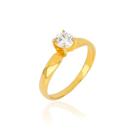 Anel Solittário Tradition de Ouro Amarelo 18k com Diamante 40 pontos