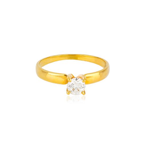 Anel Solittário Tradition de Ouro Amarelo 18k com Diamante 40 pontos