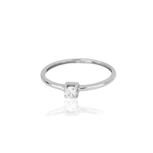 Anel Solitário Tradition de Ouro Branco 18k com Diamante de 15 Pontos
