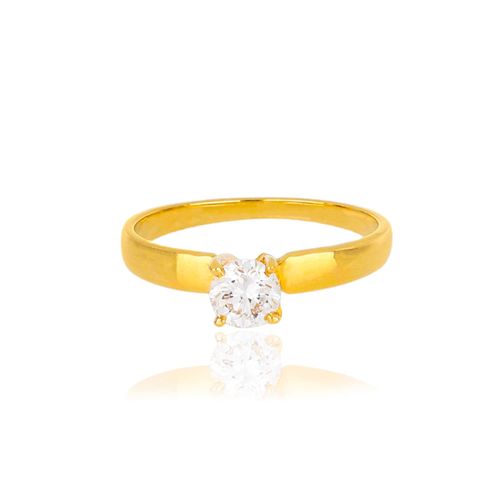 Anel Solittário Tradition de Ouro Amarelo 18k com Diamante 50 pontos