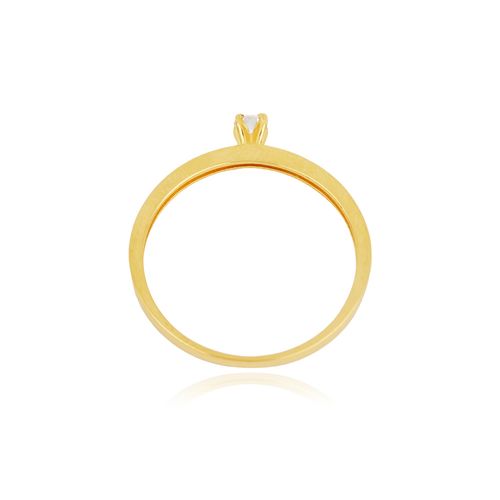 Anel Solitário Tradition de Ouro Amarelo 18k com Diamante 10 Pontos