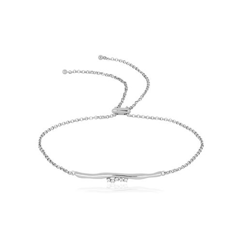 Pulseira Eixo P de Ouro Branco 18k com DIamantes