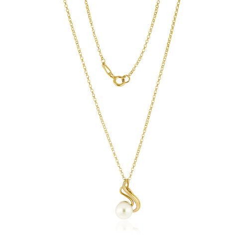 Colar Bela de Ouro Amarelo 18k com Pérola