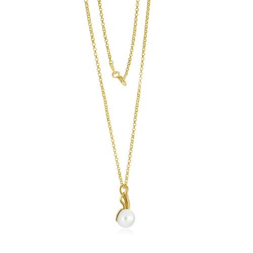 Colar Bela de Ouro Amarelo 18k com Pérola