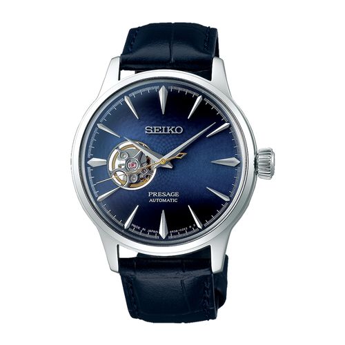 Relógio Seiko Presage Masculino de Couro Azul