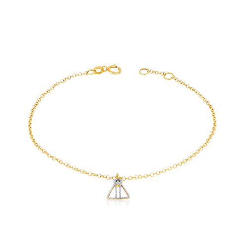 Pulseira Nossa Senhora Aparecida de Ouro Amarelo 18k com Diamantes