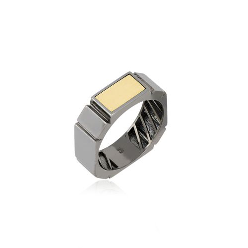 Anel Road de Prata 925 e Ouro 18k (YOU MEN by Maxior)