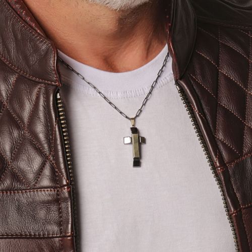 Colar Road Cruz de Prata 925 e Ouro 18k (YOU MEN by Maxior)
