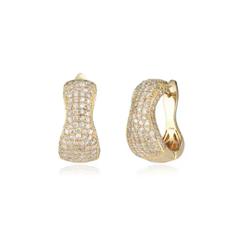 Brincos Horizonte de Ouro Amarelo 18k com Diamantes