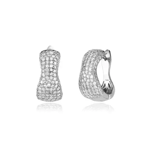 Brincos Horizonte de Ouro Branco 18k com Diamantes