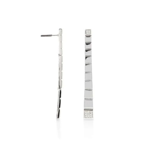Brincos Annunciata Luce de Ouro Branco 18k com Diamantes