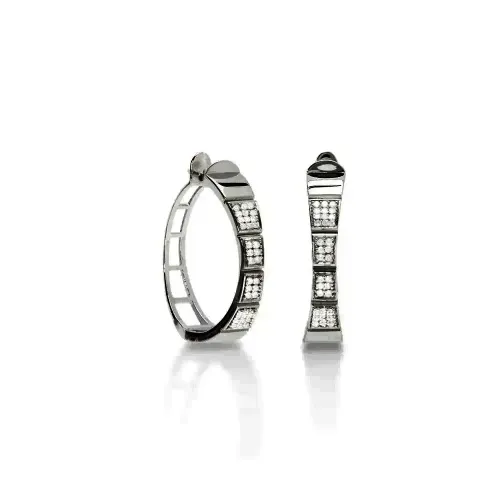 Brincos Argola Annunciata Luce de Ouro Negro 18k com Diamantes