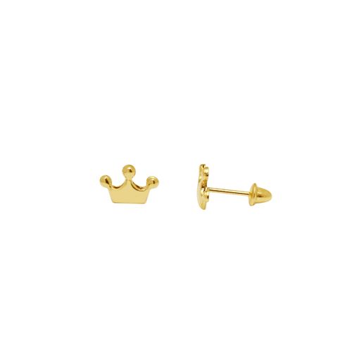 Brincos Infantis Coroa de Ouro 18k