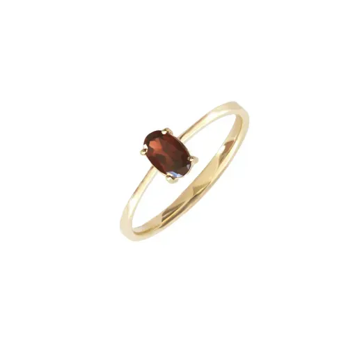 Anel infantil Rainbow de Ouro Amarelo 18k com granada