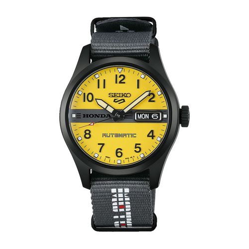 Relógio Seiko 5 Sports Field Honda Motocompo Masculino 36mm Amarelo