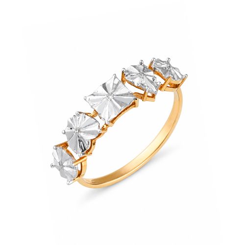 Anel Rosetas de Ouro Amarelo 18k com Diamantes